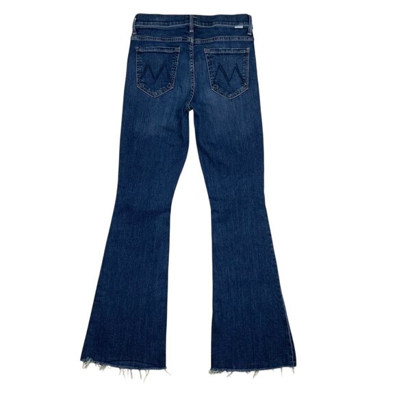 Mother The Weekender Fray Jean 27 Teaming Up Blue Mid Rise Flare Leg Zip Fly - Picture 2 of 14